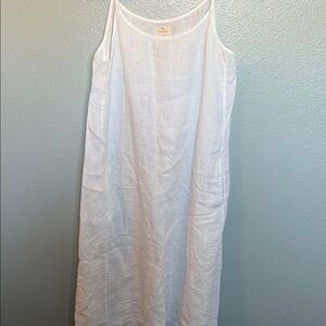 VIKOLINO  small White Sleeveless Linen Dress